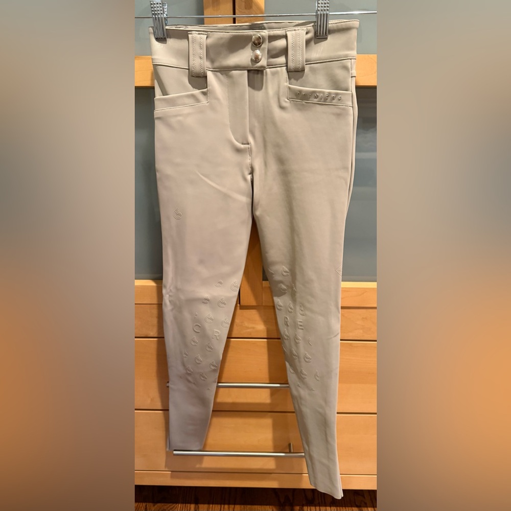 For Horses Girl’s Beige Riding Breeches, size 14.